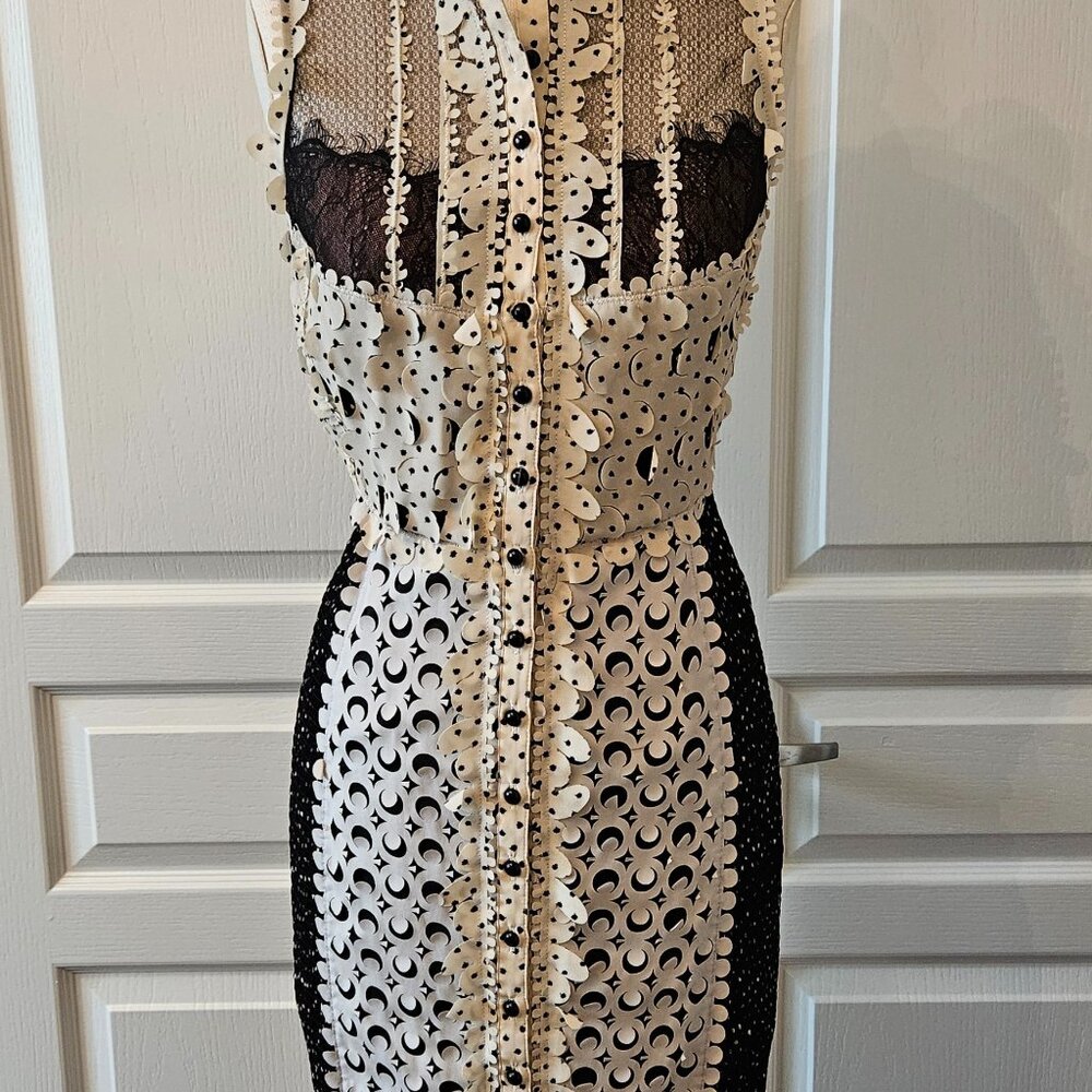 Beguile By Byron Lars Anthro Sz 2 Laser Cut Sheath Dress